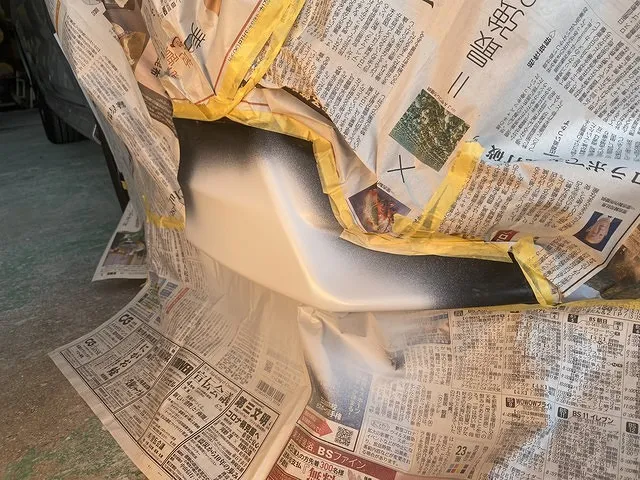 摂津市　鈑金塗装 | トヨタヤリス　フロントスポイラー　キズ修理
