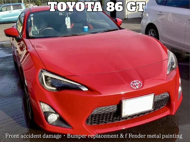 TOYOTA 86 事故 Fバンパー交換&フェンダー板金塗装