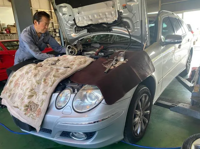 茨城県古河市 Mercedes-Benz ターボエンジン整備・オイル漏れ修理・メンテナンス