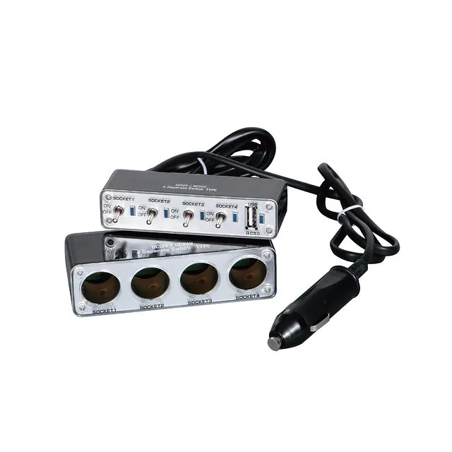 ON/OFFスイッチ機能付き セパレートタイプ4連ソケット USB