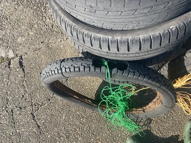 鳴門市 リヤカー タイヤ交換 再利用 鳴門市 中外自動車