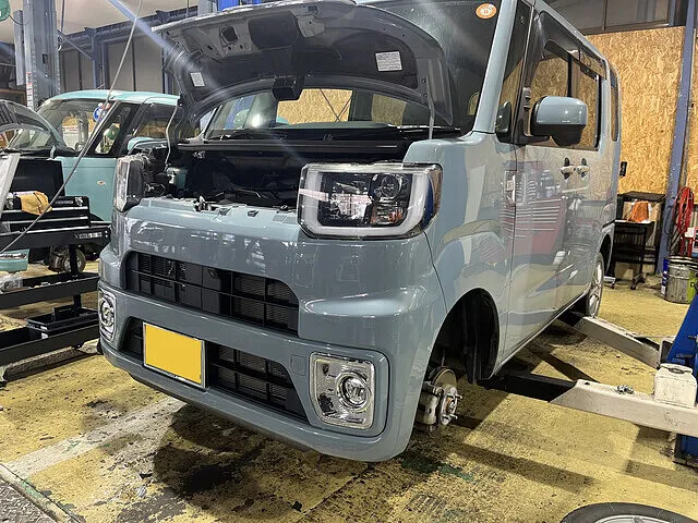 関市　車検　ダイハツ ウェイク　ブレーキパッド交換・エンジンオイル交換│車検・整備
