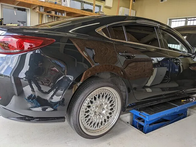 GJEFPアテンザセダン 車高調 持ち込み パーツ 北九州 ワイズガレージ