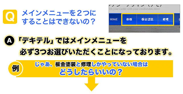 メニュー内容の変更