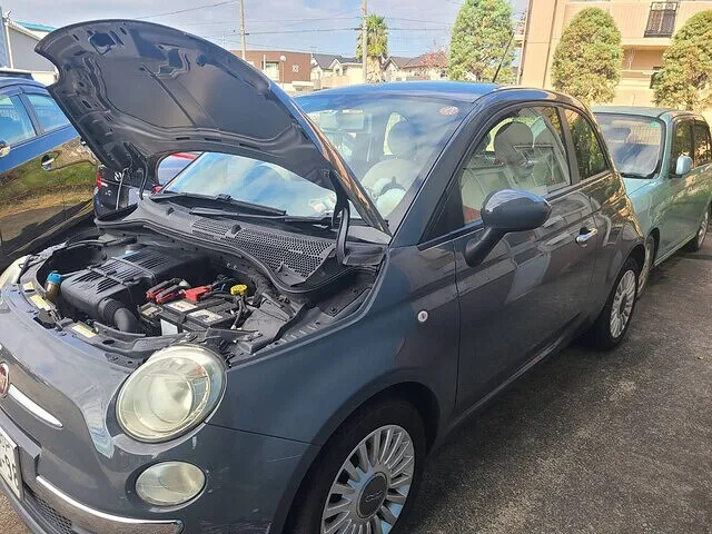 ウォーターポンプ交換　フィアット 500│豊橋市　車検