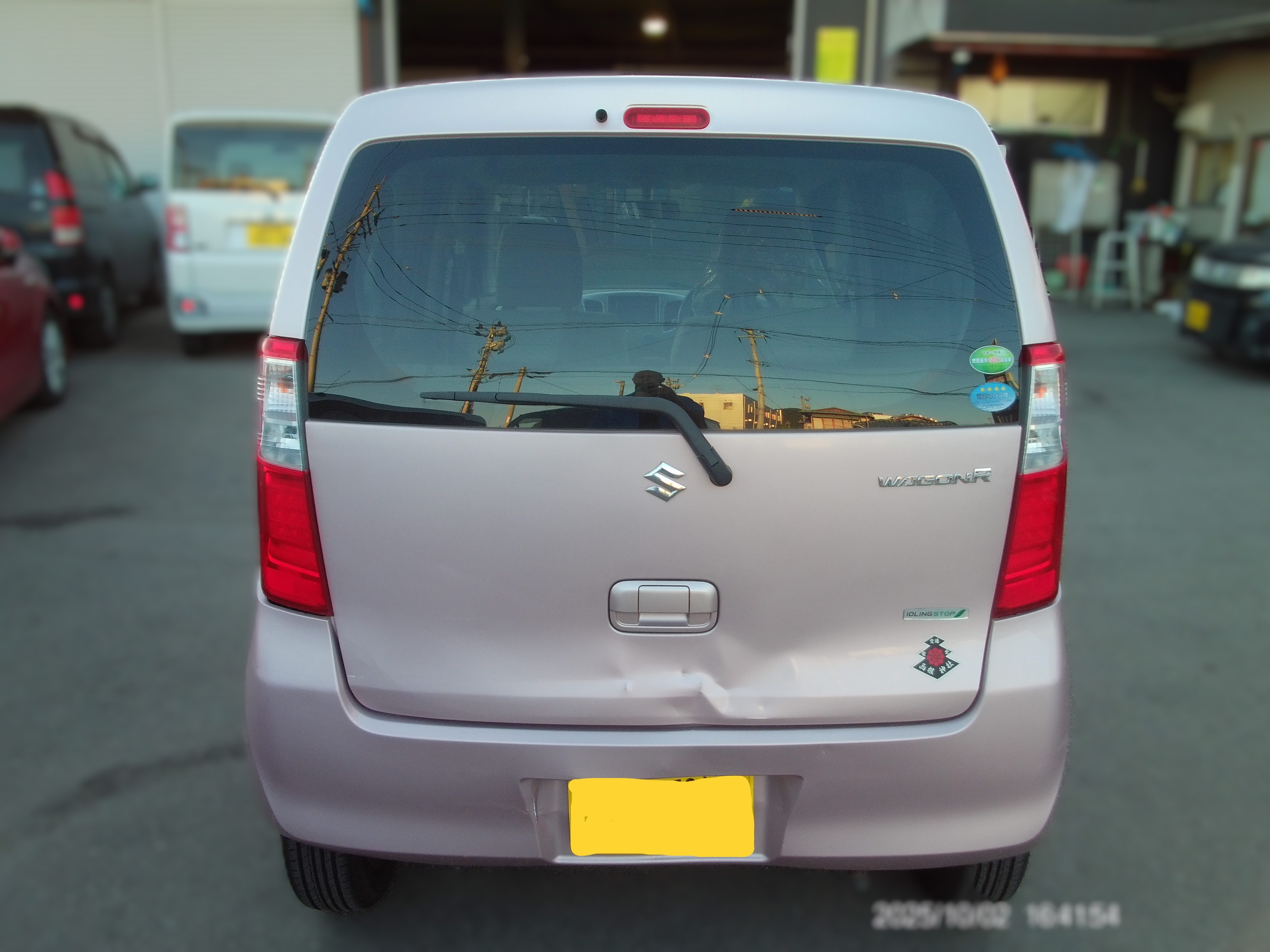 福島市　鈑金塗装　後追突　スズキ　ワゴンＲ　