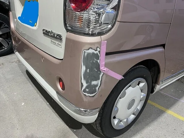 高岡町キズ修理　ダイハツタントキャンバス
