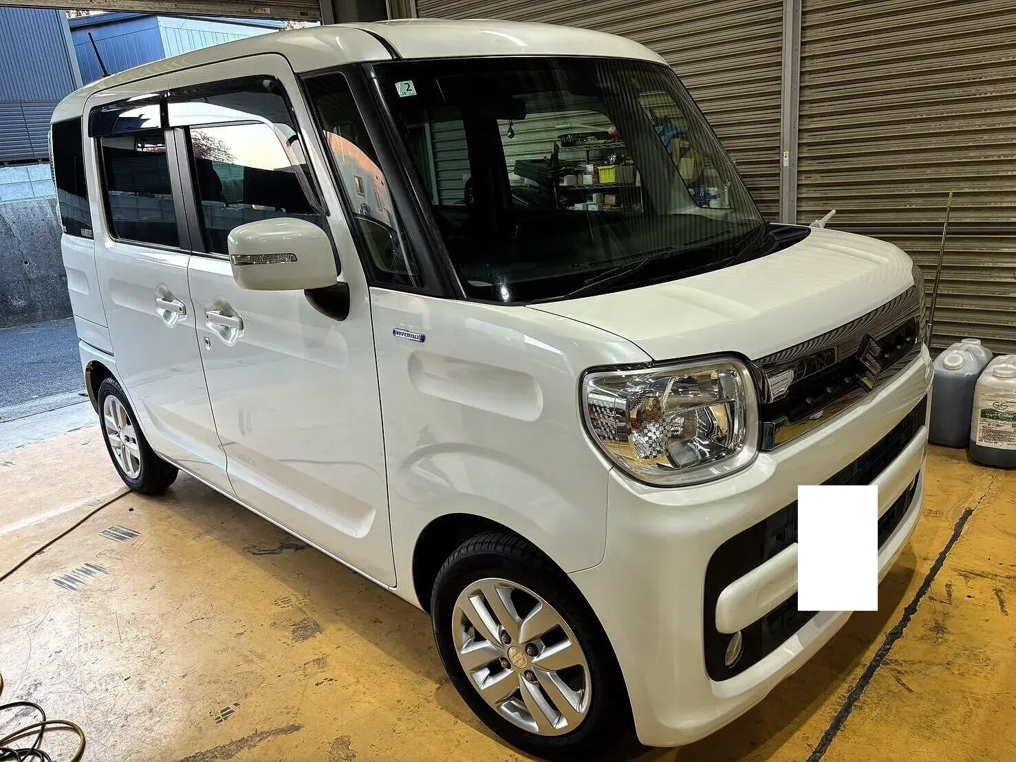 大分県宇佐市　スズキスペーシア　ボディーメンテ　フロントガラス撥水コートの