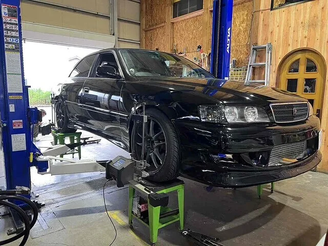 富山市　アライメント調整　JZX100チェイサー