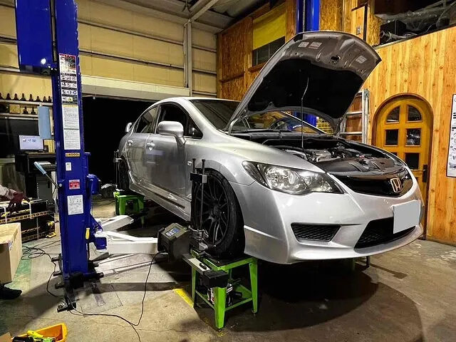 富山市　アライメント調整　シビックタイプR FD2