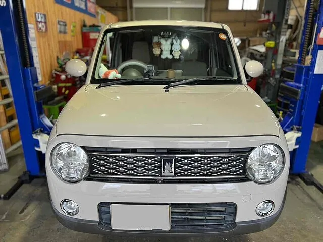 富山市　マフラーカッター取り付け　ラパン