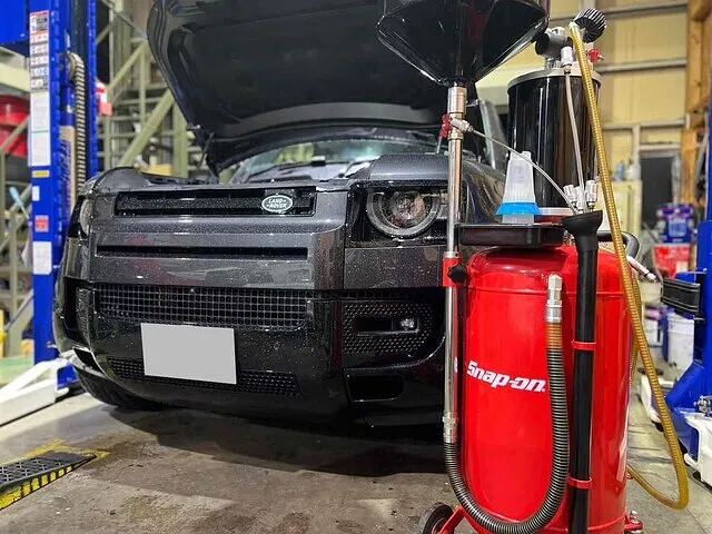 富山市　ディーゼルオイル交換　ディフェンダー