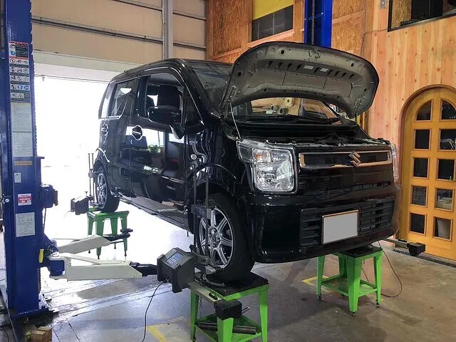 富山市　アライメント調整　ワゴンR MH95S