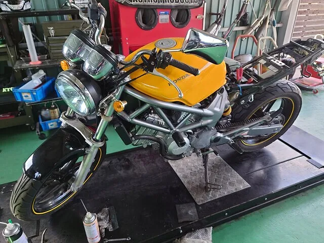 大分県　バイク　フロントフォーク　オーバーホール　修理　交換