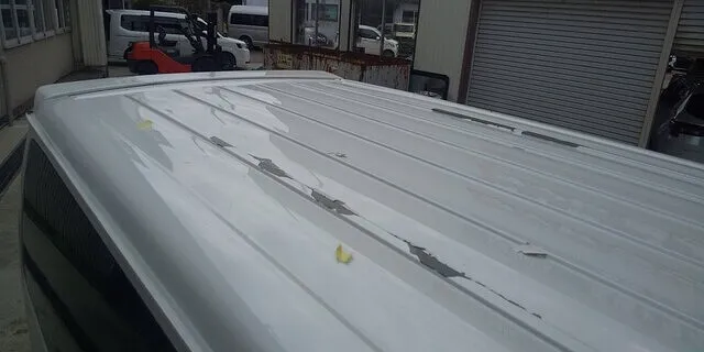 ハイエース　ルーフ色剝げ　修理　新発田市　阿賀野市