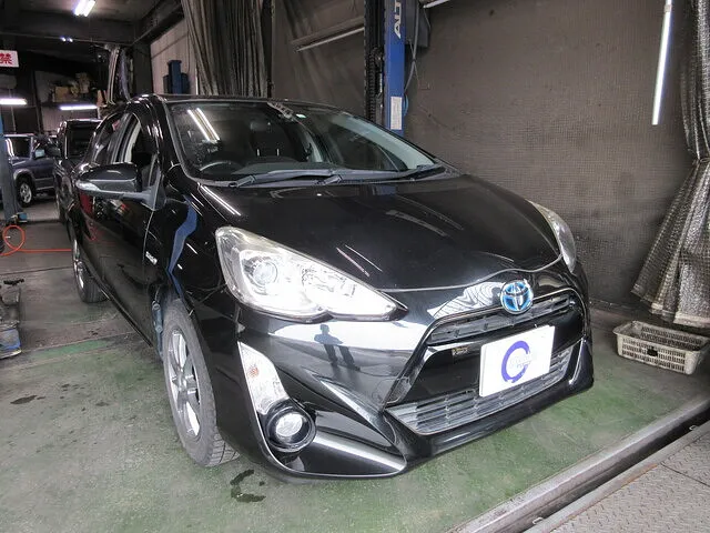 広島市　安佐北区　トヨタ　アクア　ハイブリッドバッテリー警告灯点灯