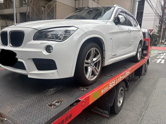 福岡県　ロードサービス　BMW　パンク