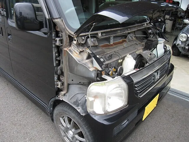 丹波市　T様　バモス　HM1　運転席　足元　助手席　足元　雨漏れ　修理