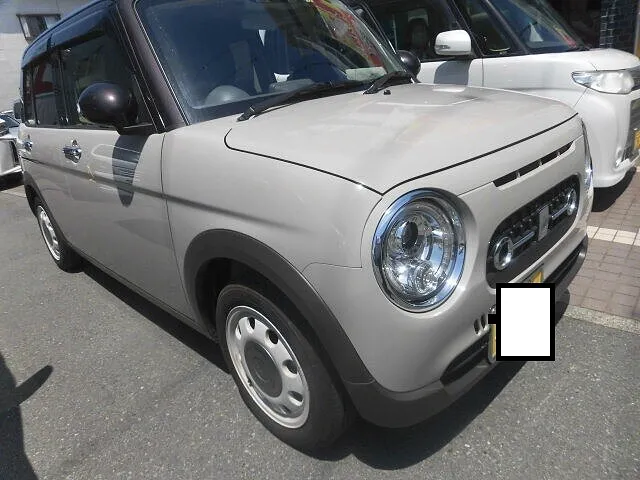 富士市　鈑金塗装　ラパン　右フロントドア　キズ塗装修理