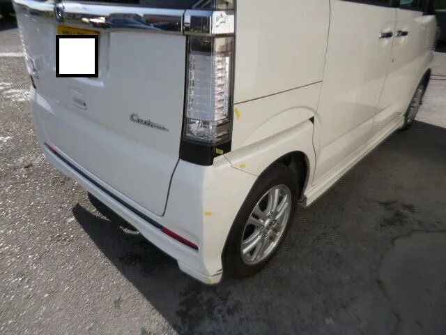 富士市　鈑金塗装　N BOX　リヤバンパーキズ　塗装修理