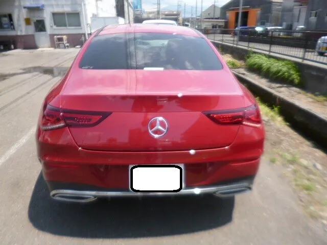 富士市　鈑金塗装　ベンツ　CLA20　リヤバンパキズ修理塗装