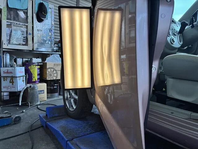 石川県　小松市　ヘコミ修理　三菱　ekワゴン　左フロントドア