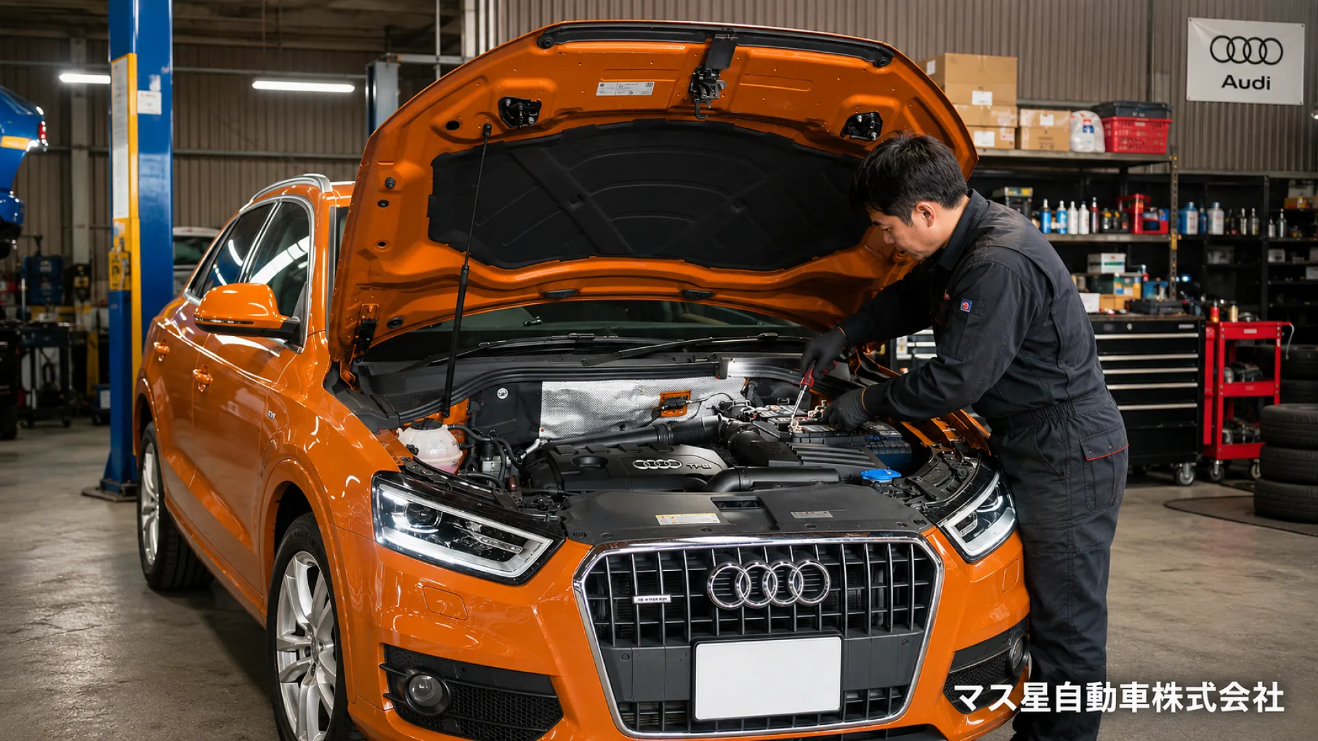 バッテリー交換 アウディ Q3│車検 高槻市