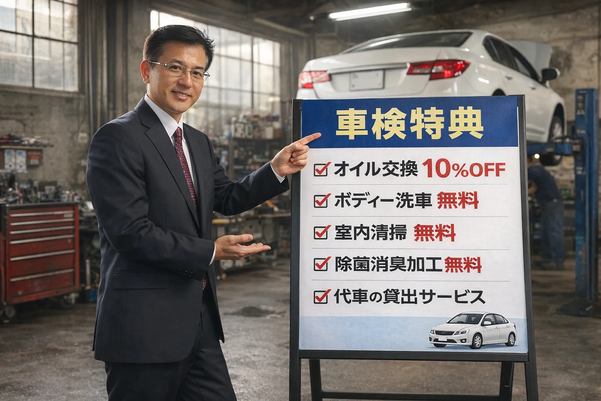 車検の基本料金が9,800円！高槻で創業60年の満足車検